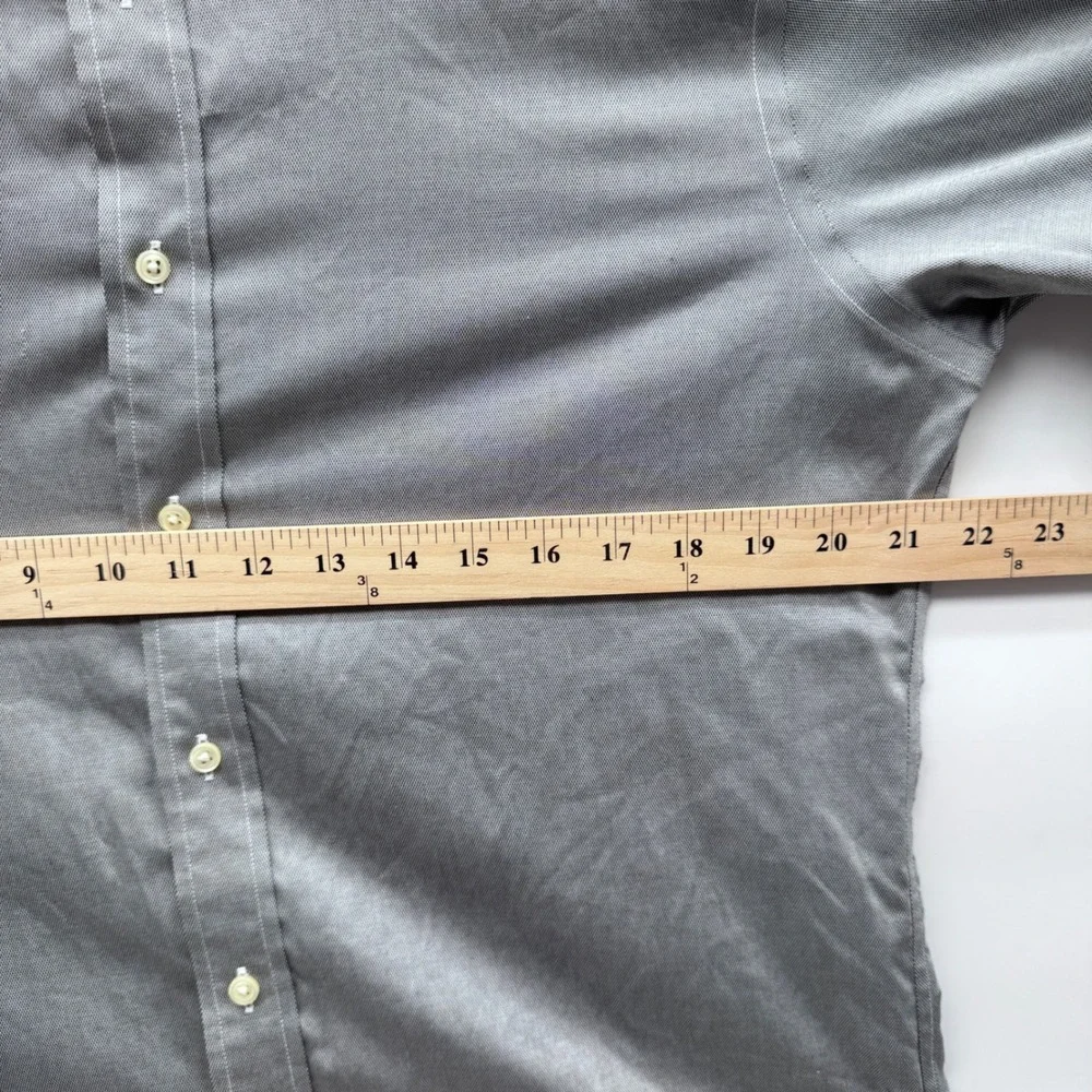 Polo Ralph Lauren Button Down Shirt Mens Large 16 34/35 Grey Slim Fit Cotton